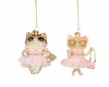 Julkula Katt Rosa 8x6,5xH10cm