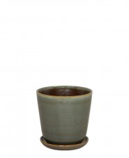 Kruka med fat Debbie Grönmelerad 12,7x12cm