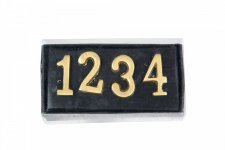 Siffror 1, 2, 3, 4 Aluminium Guld 2x3cm