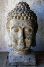 Buddhahuvud Grå 27x27x60cm