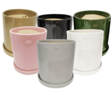 Kruka med fat 13x14cm