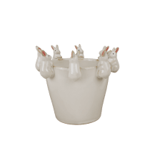 Kruka Kanin Vit 19xH16,5cm