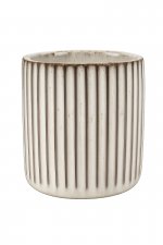 Kruka med ränder Brun / Sand 13xH14cm