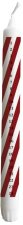 Kalenderljus Red Swirly Stripes 24cm 8,5h