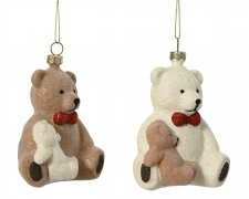 Nalle med bebis Brun/vit 8x6,8x11cm