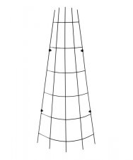 Trådspaljé Solfjäder Böjd Svart 30-75x150cm
