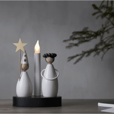 Ljusstake Christmas Joy Vit 16x21x10cm