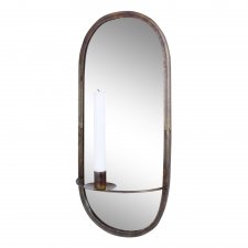 Spegel med ljushållare Antik Mässing 20,5x46cm