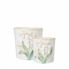 Kruka Olivia Vit & Grön