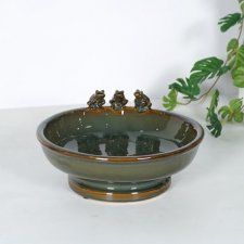 Fågelbad Grodor Grön 26x12cm