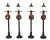 Belysningsstolpe Svart 1,9x10cm 4-pack