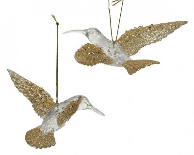 Kolibri Klar/Guld 10,5x14x5cm