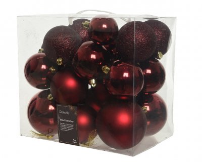 Julkula 6-10cm Mörkröd 26-pack