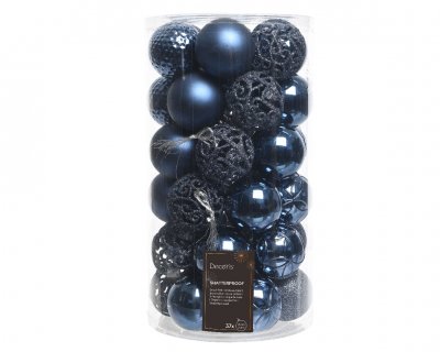 Julkula 6cm Mix Mörkblå 37-pack