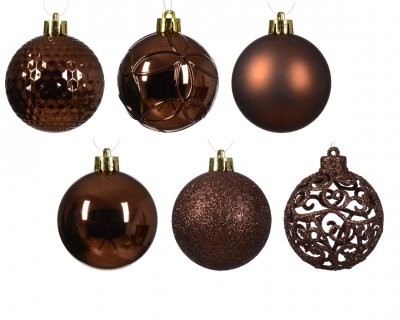 Julkula 6cm Mix Mörkbrun 37-pack