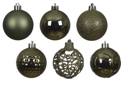 Julkula 6cm Mix Ljusgrön 37-pack Rosemary Green
