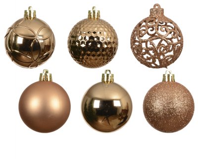 Julkula 6cm Mix Ljusbrun 37-pack Brandy