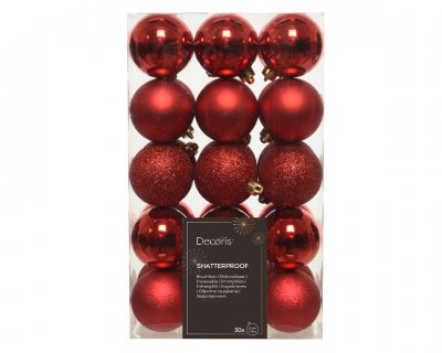 Julkula 6cm Röd Mix 30-pack