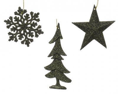 Julgransprydnad Mörkgrön 10,5cm