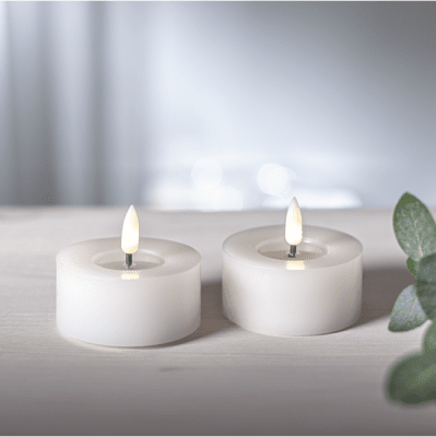 Värmeljus Flamme Vit 2-pack