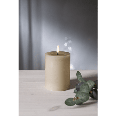 Blockljus Flamme Flow Beige