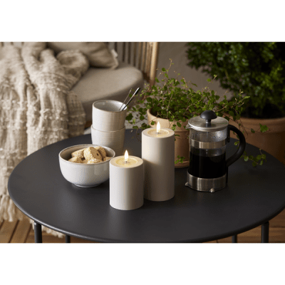 Blockljus Flamme Soft Beige LED