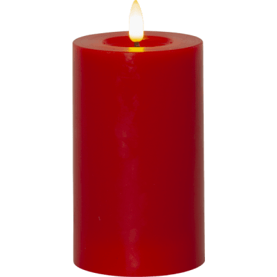 Blockljus LED Inne Flamme Röd 7,5x15cm