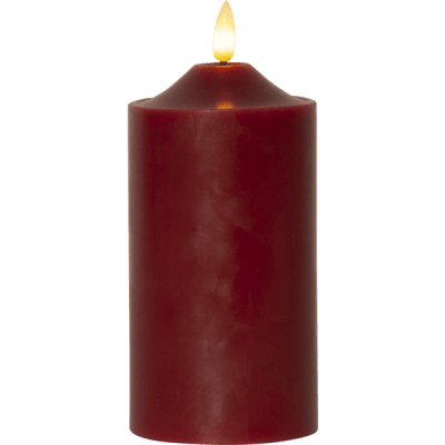 Blockljus LED Inne Flamme Mörkröd 7,5x17cm