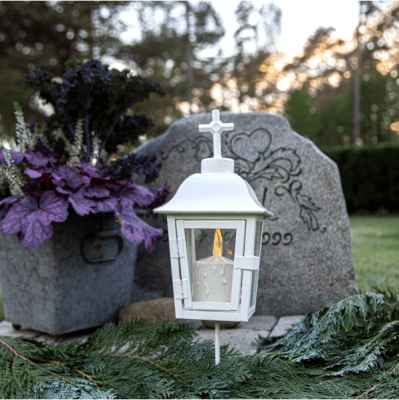 Gravlykta Serene Vit 46x13,5cm