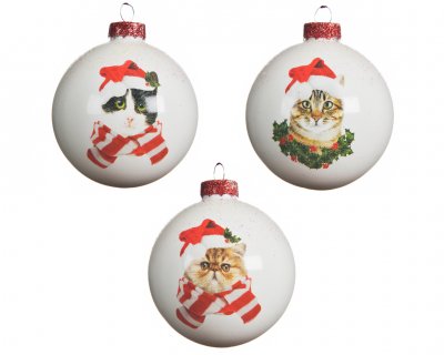 Julkula 8cm Vit Katt