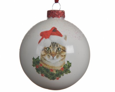 Julkula 8cm Vit Katt