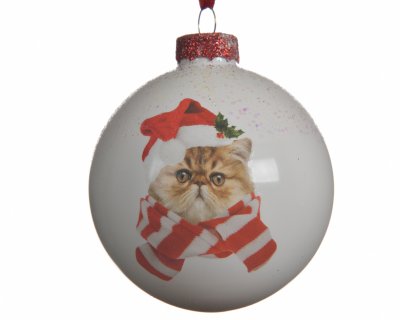 Julkula 8cm Vit Katt
