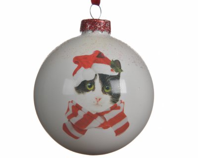 Julkula 8cm Vit Katt