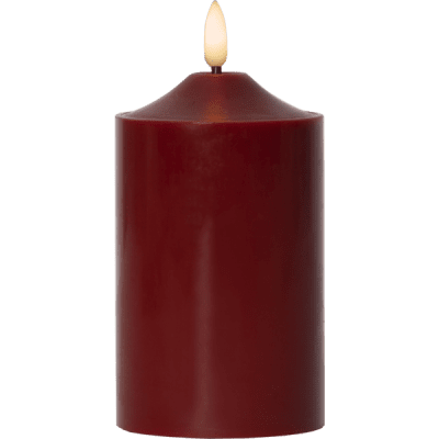 Blockljus LED Inne Flamme Mörkröd 7,5x15cm