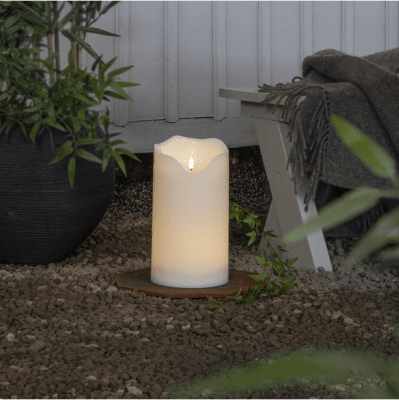 Blockljus LED Ute Flamme 16x30cm