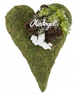 Mosshjärta Rak 36x23x5cm