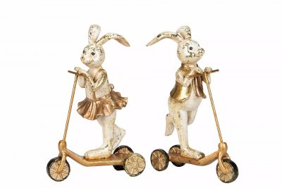 Kanin Sparkcykel Guld 11x6,5x17,5cm