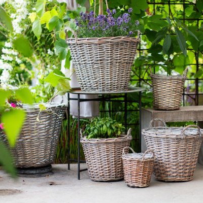 Korg Grå med Handtag