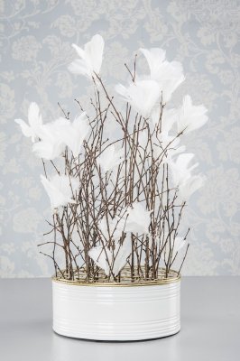 Fjäder Blom 12-pack Vit