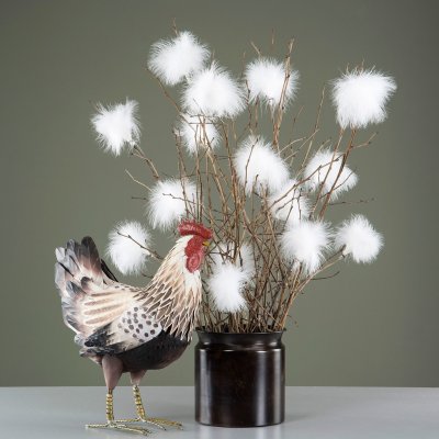 Fjäder Tråd Pudervippa 12-pack Vit