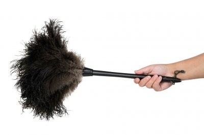 Dammvippa Lyx Strutsfjäder Svart 45cm