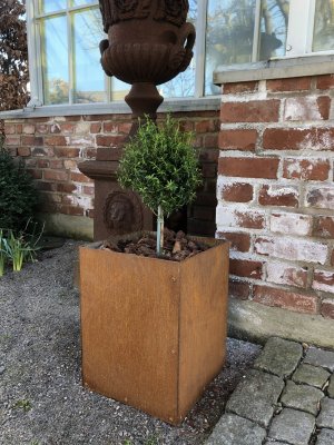 Kruka Corten med botten 45x45x55cm
