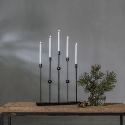 Ljusstake Gustavo Svart 37x64x6cm