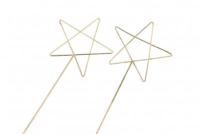 Stjärna Stick Guld Metall 10,2x9,7cm