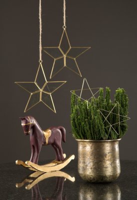 Stjärna Stick Guld Metall 10,2x9,7cm