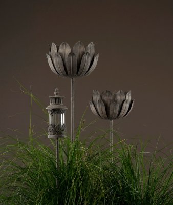 Lykta Garden Metall Antik Gråbrun H70cm 8x20cm