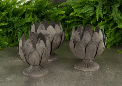 Lykta Blom Metall 15x14cm