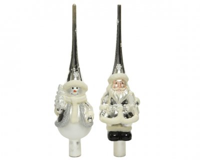 Julgranstopp 8x28cm Vit/Silver