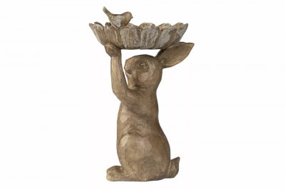 Stående Hare med Skål 19,5x18x32cm