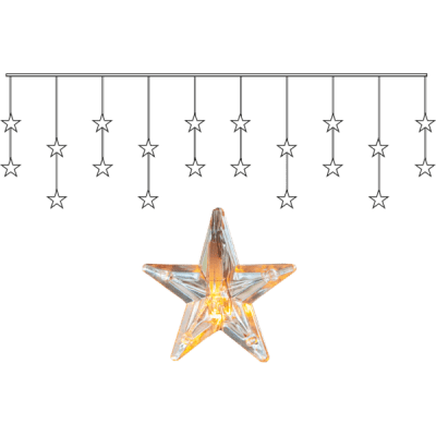Ljusgardin Star 180x40cm
